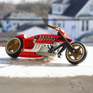 2003 Metal Collection HOT WHEELS Ferenzo 1:18 Red Motorcycle with Gold Spokes