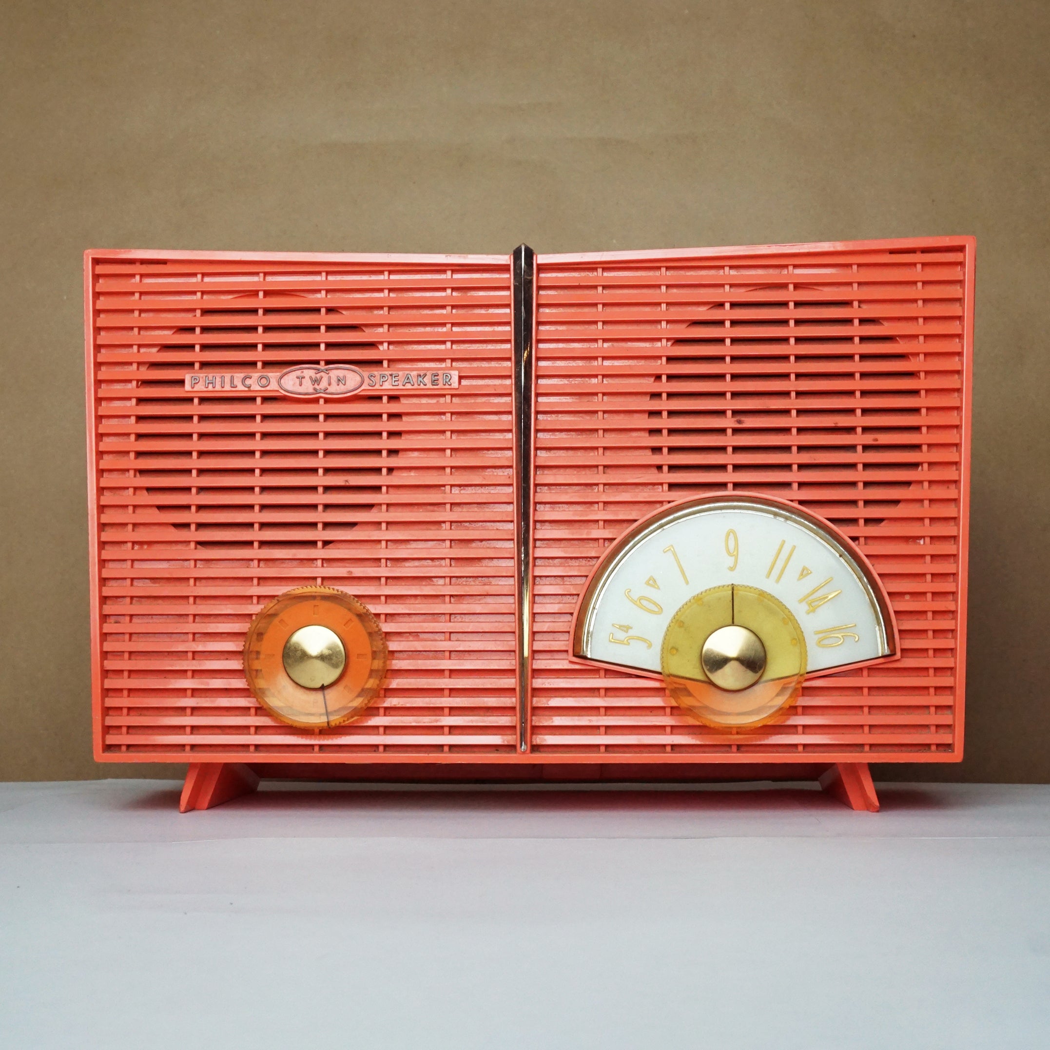 1959 Vintage PHILCO G826-124  Tube Radio in "Flame" w/ Bluetooth Tech.
