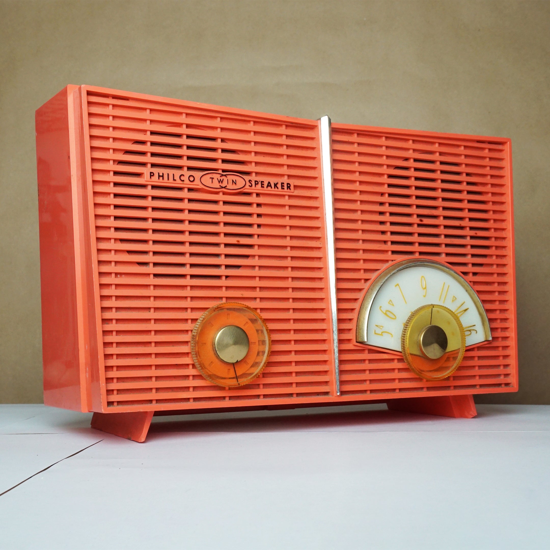 1959 Vintage PHILCO G826-124  Tube Radio in "Flame" w/ Bluetooth Tech.