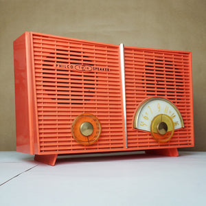 1959 Vintage PHILCO G826-124  Tube Radio in "Flame" w/ Bluetooth Tech.