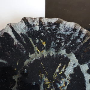 8.5" Brilliant Polished Ammonite Fossil Art. Signed by Artist.