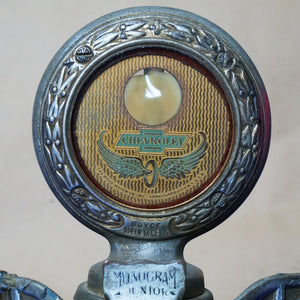 1916–1927 Antique BOYCE MOTOMETER Chevy Monogram Junior Winged Radiator Cap