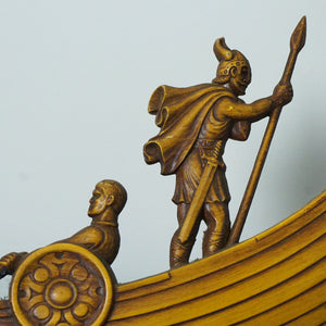 1960s Mid-Century Large MCMLX SYROCO Viking Ship Metal Wall Art. U.S.A.