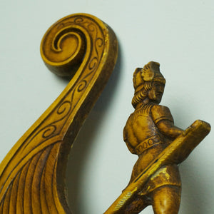 1960s Mid-Century Large MCMLX SYROCO Viking Ship Metal Wall Art. U.S.A.
