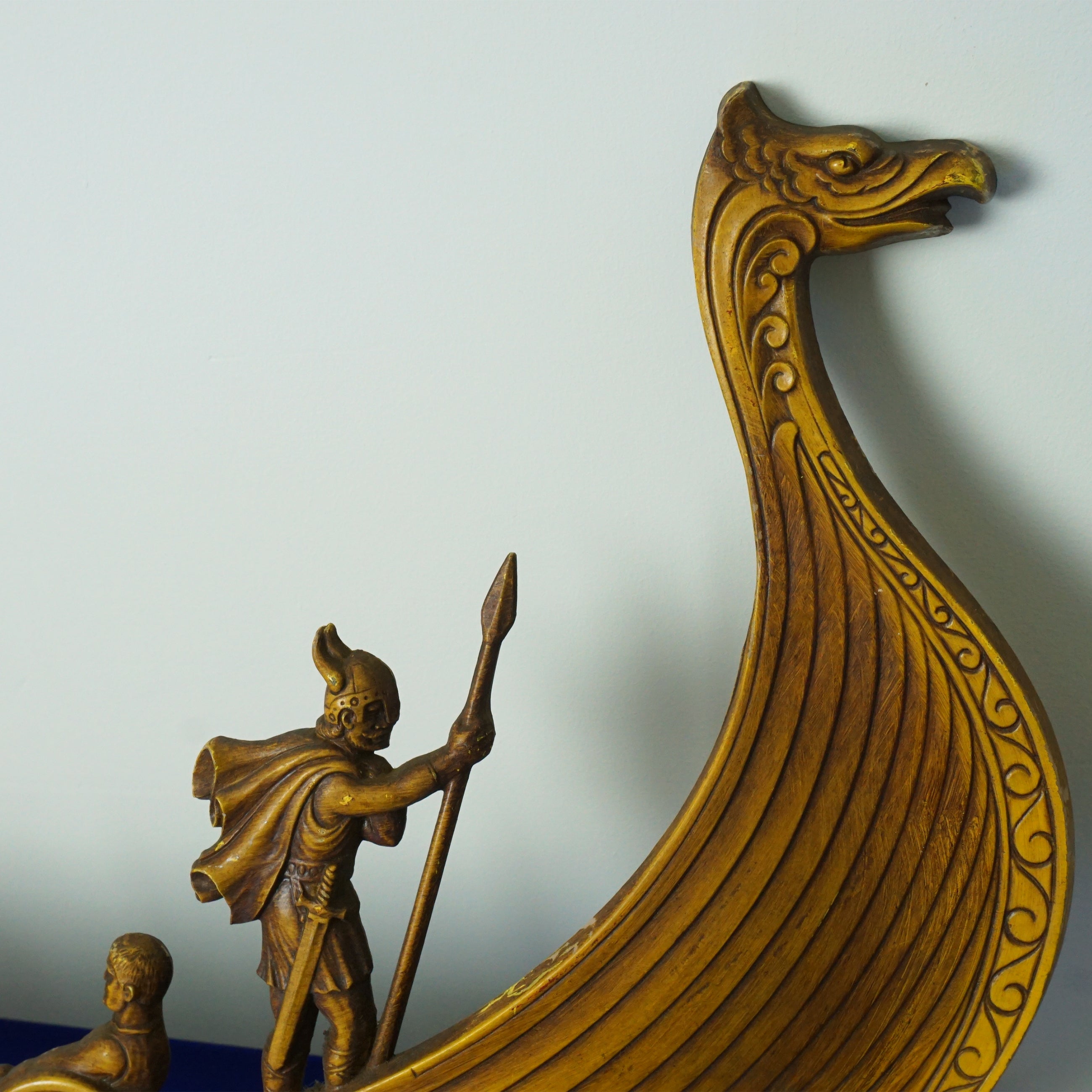 1960s Mid-Century Large MCMLX SYROCO Viking Ship Metal Wall Art. U.S.A.