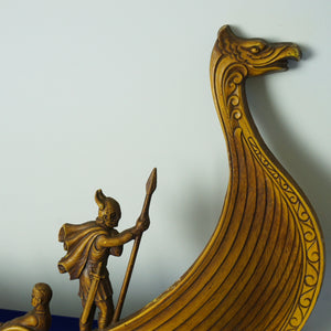 1960s Mid-Century Large MCMLX SYROCO Viking Ship Metal Wall Art. U.S.A.