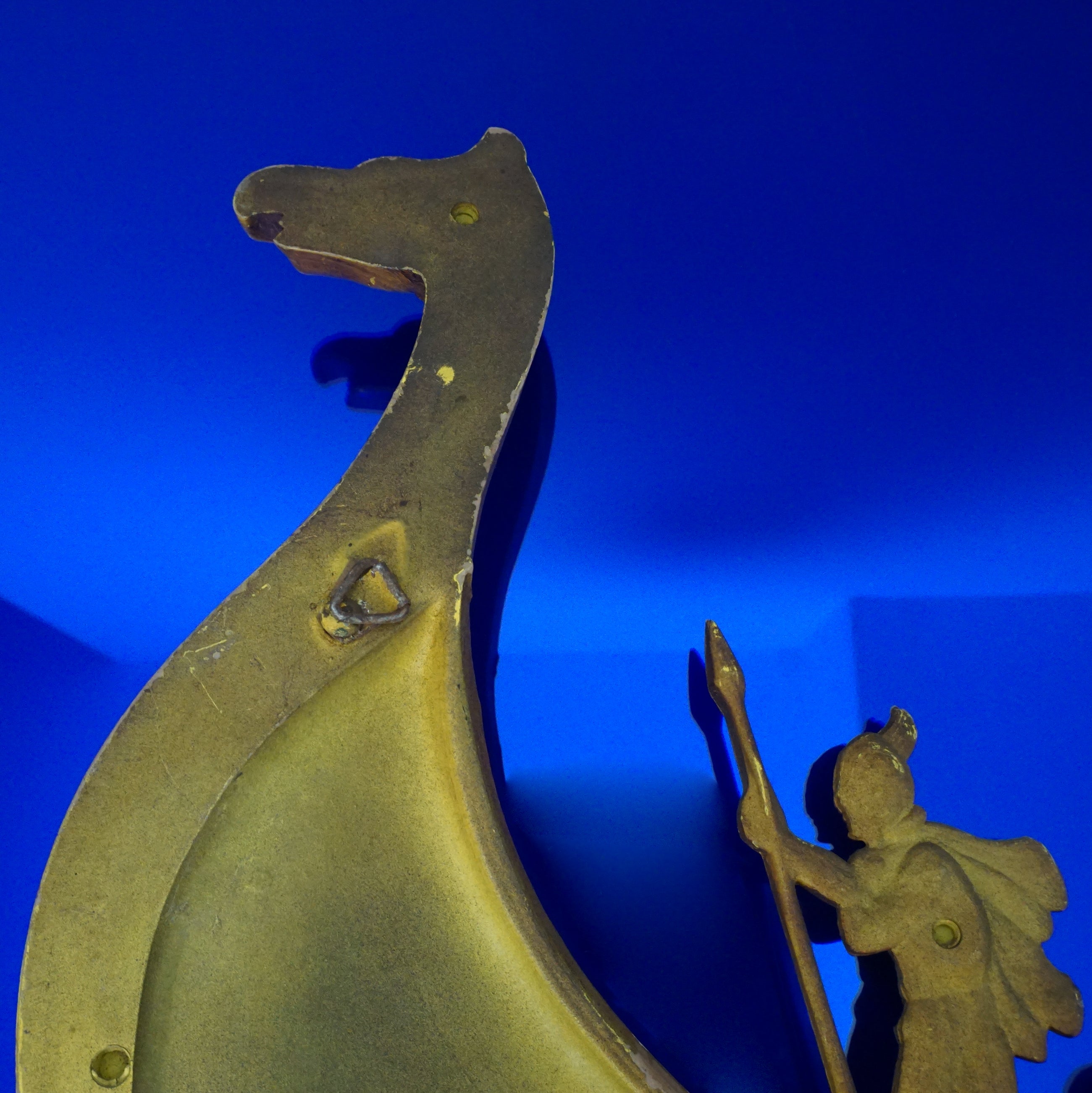 1960s Mid-Century Large MCMLX SYROCO Viking Ship Metal Wall Art. U.S.A.