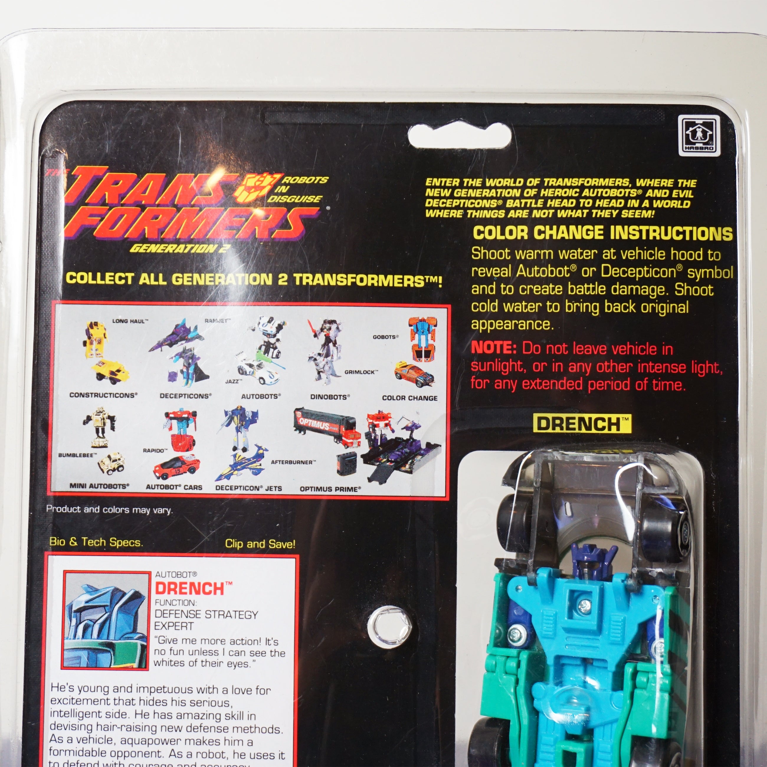 1993 HASBRO Transformers G2 Color Changers Autobot Car: Drench