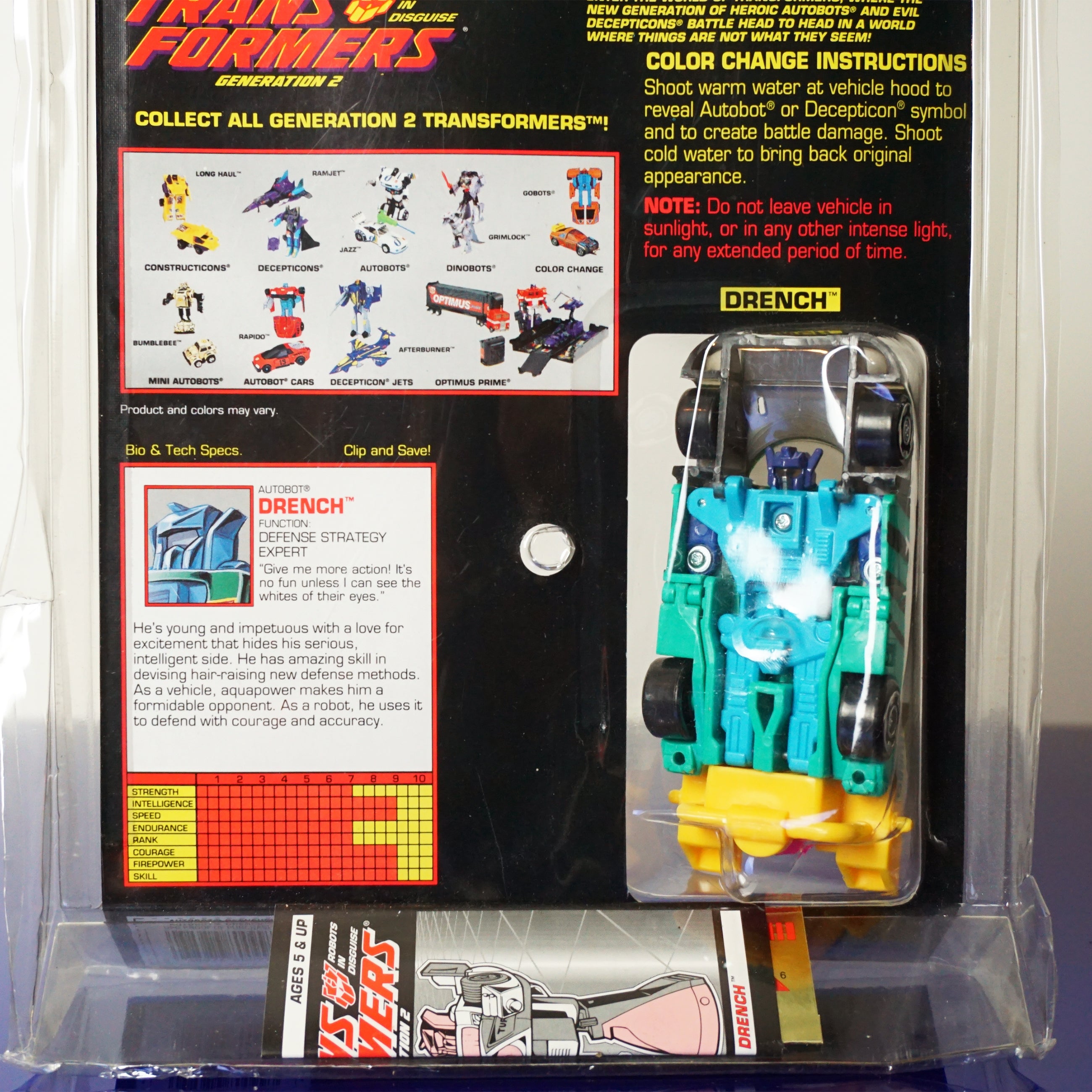 1993 HASBRO Transformers G2 Color Changers Autobot Car: Drench