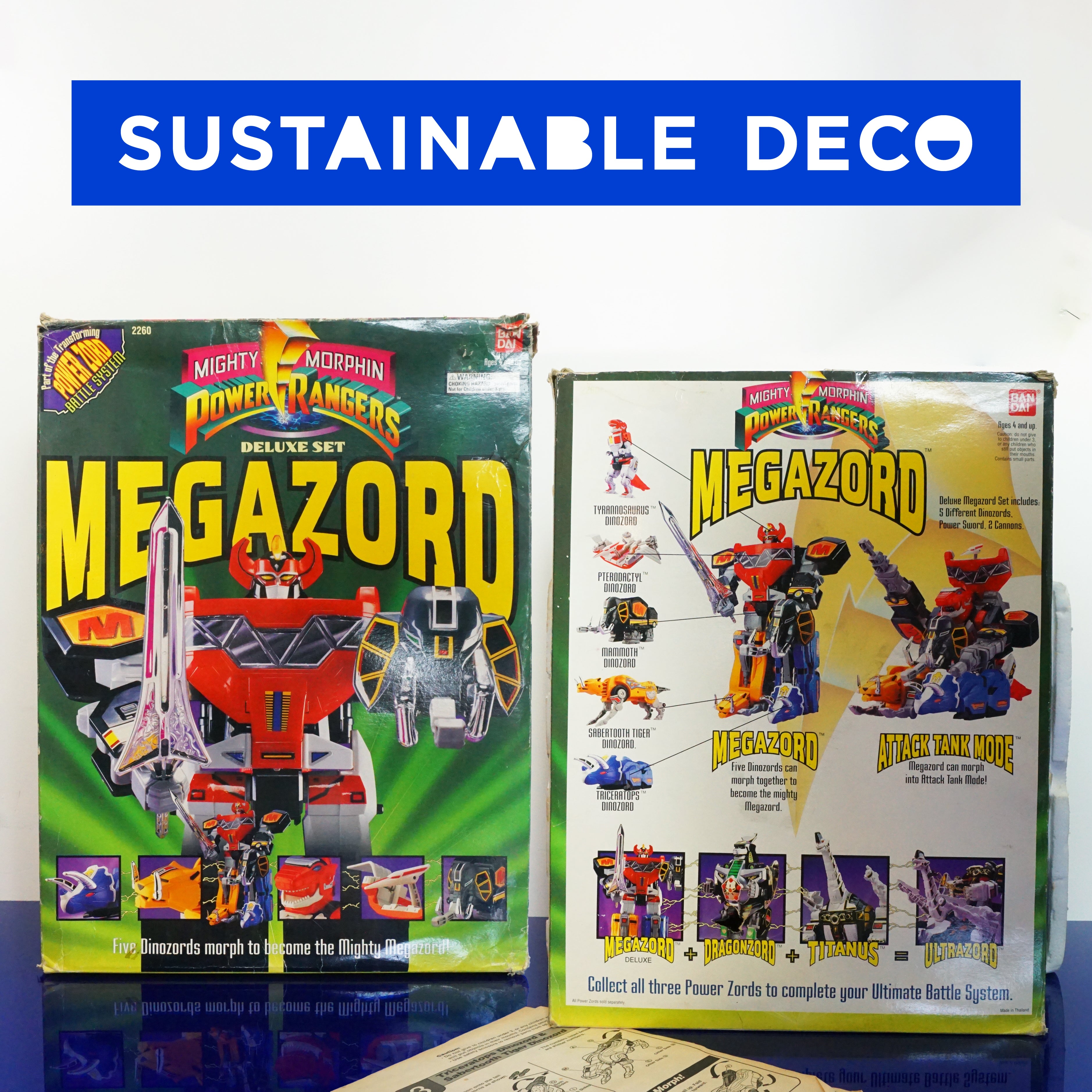 1993 Vintage BANDAI 2260 Mighty Morphin Power Rangers Deluxe Set Megazord
