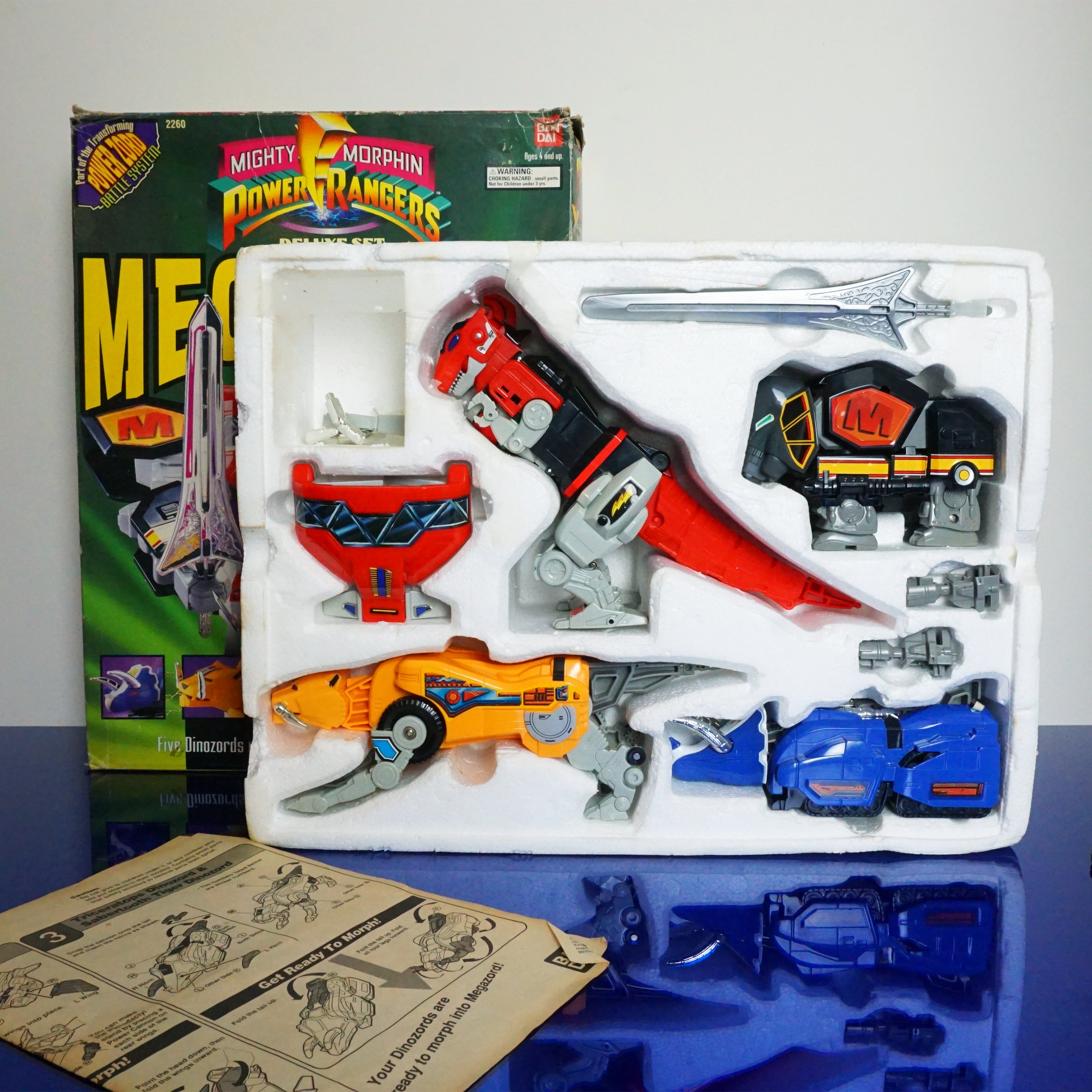 1993 Vintage BANDAI 2260 Mighty Morphin Power Rangers Deluxe Set Megazord