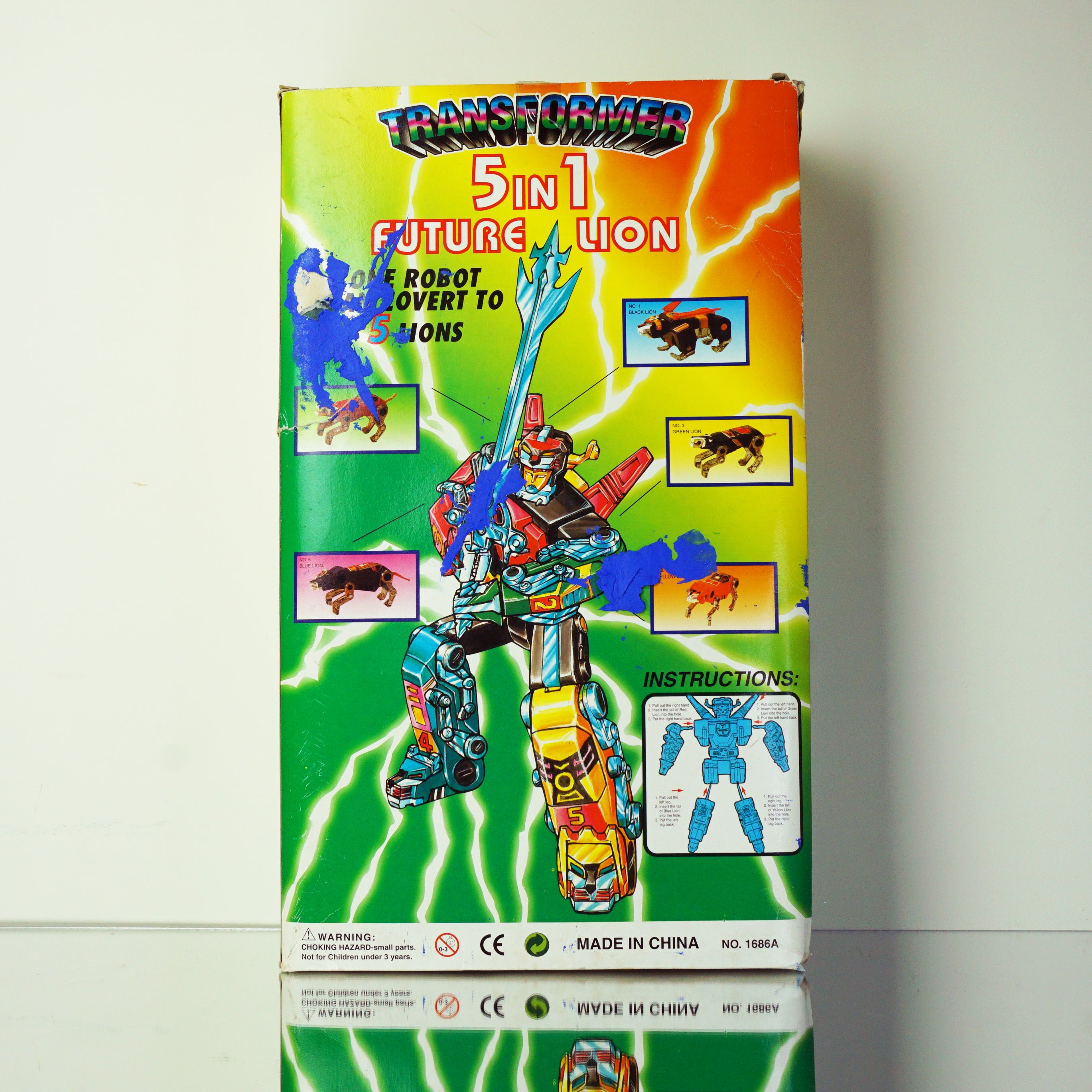 1990s-2000s Vintage Knockoff TRANSFORMER 5-in-1 Future Lion Action Figure