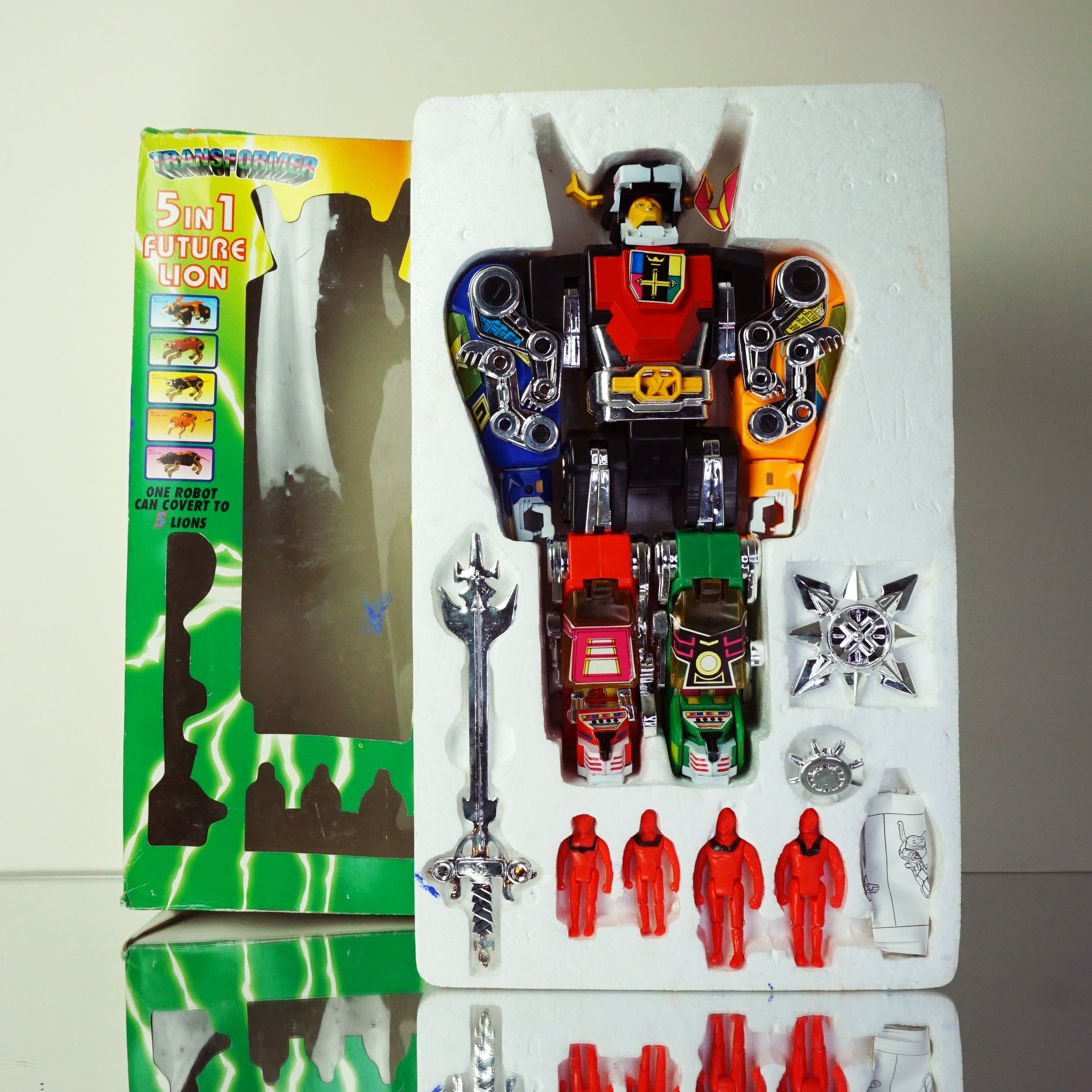 1990s-2000s Vintage Knockoff TRANSFORMER 5-in-1 Future Lion Action Figure