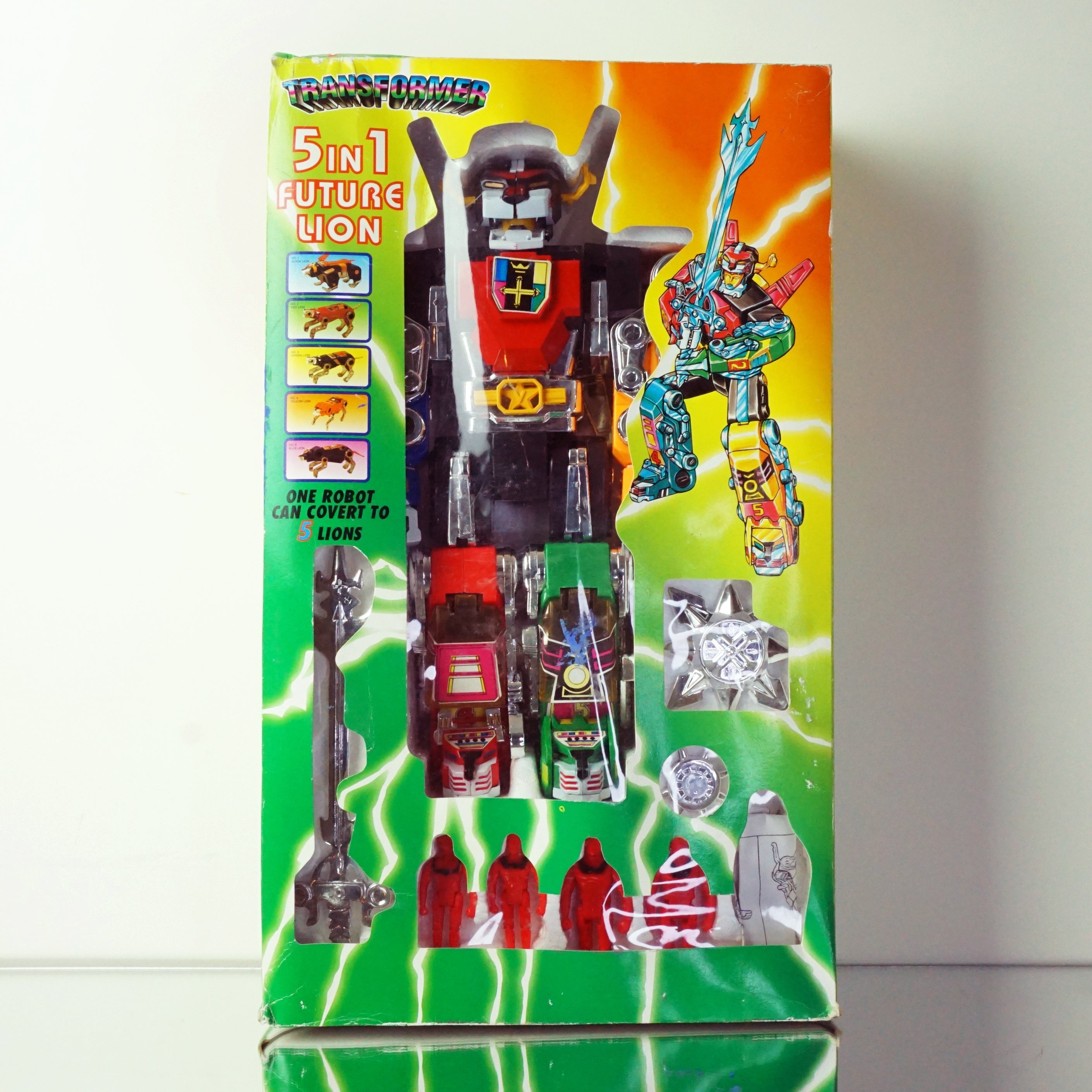 1990s-2000s Vintage Knockoff TRANSFORMER 5-in-1 Future Lion Action Figure