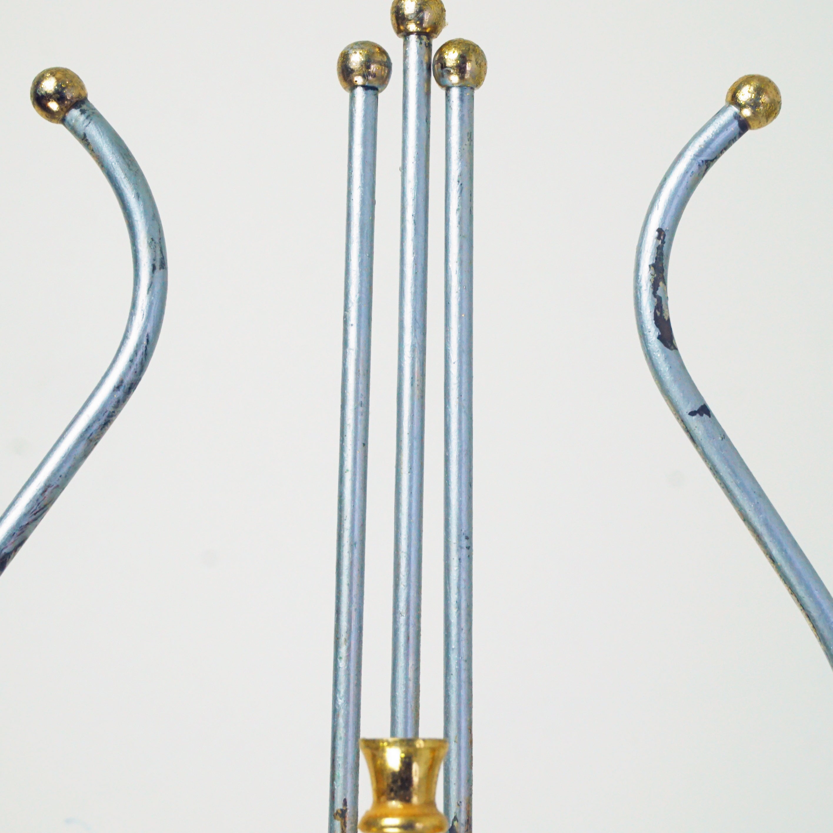 1970s Vintage 24K Gold & Silver Plated King David's Harp Hanukkah Menorah