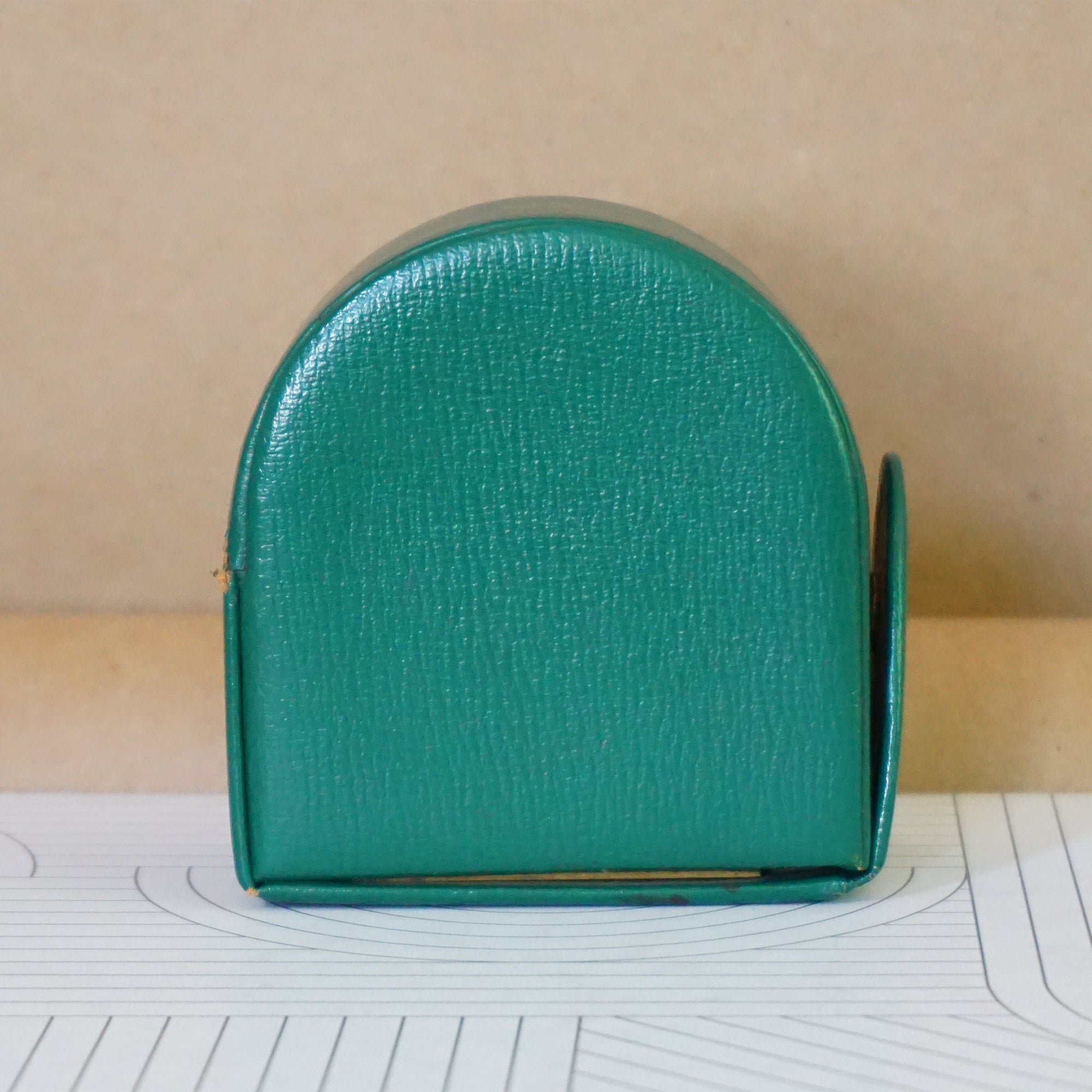 Rare Vintage EUROPA Windup Traveler Gold Tone with Teal Case Alarm Clock. Made in Germany.
