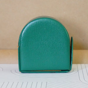 Rare Vintage EUROPA Windup Traveler Gold Tone with Teal Case Alarm Clock. Made in Germany.