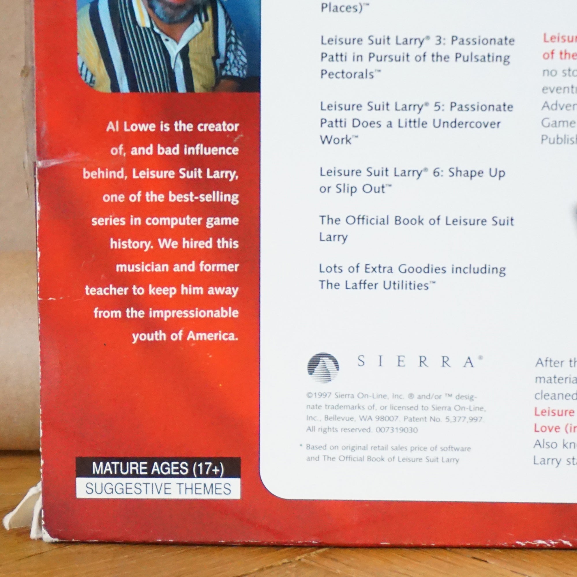 1997 SIERRA Leisure Suit Larry Collection Series. 5 Full Games in 2 CD's and 2 Books. In Box.