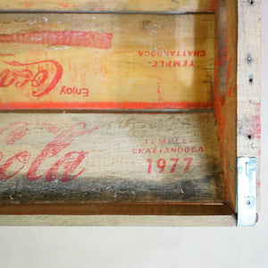 1977 Vintage COCA-COLA Temple-Cattanooga Wooden Case / Crate / Box