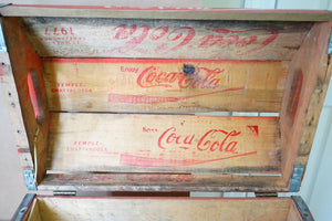 1977 Vintage COCA-COLA Temple-Cattanooga Wooden Case / Crate / Box