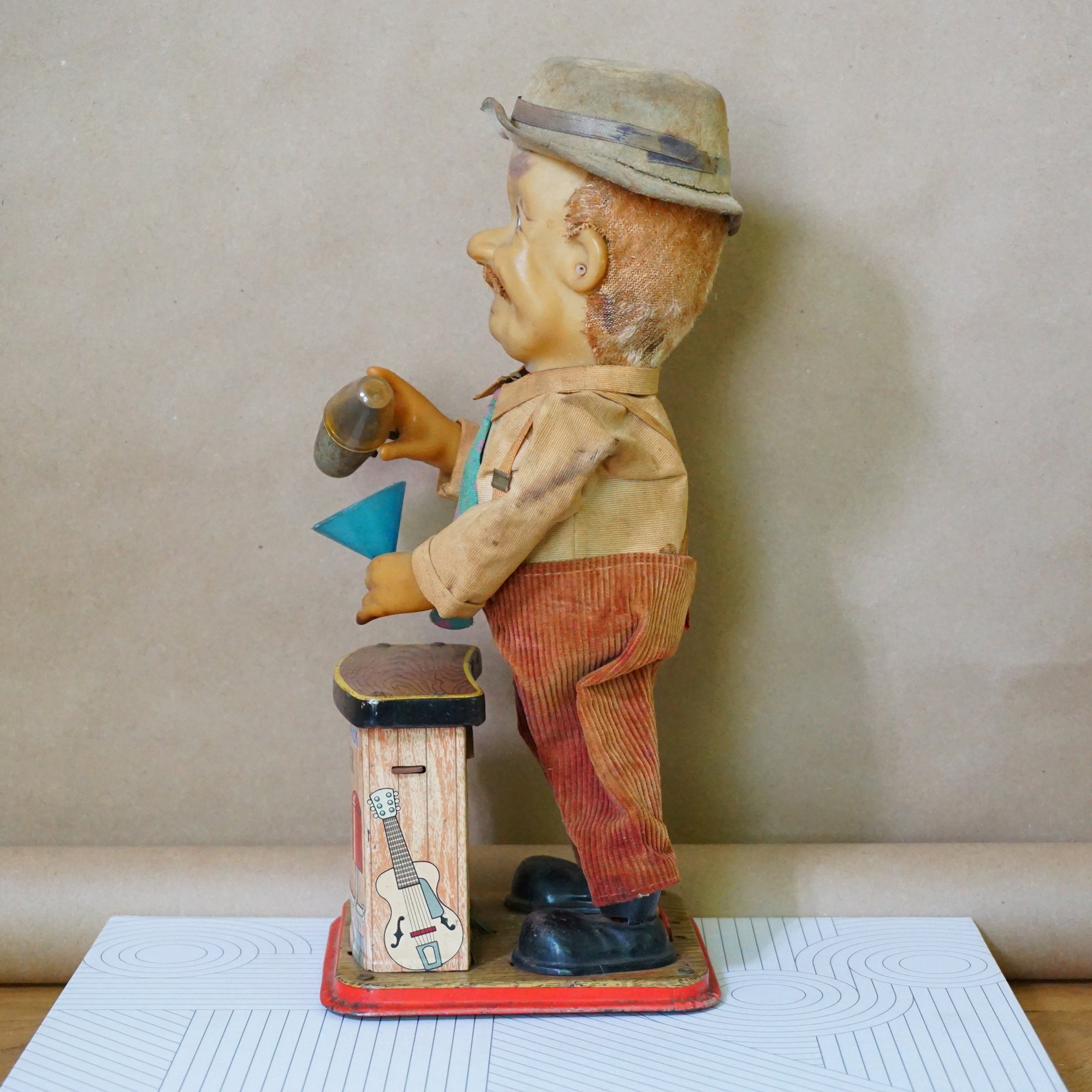 1950s Original TOYS NOMURA Charley Weaver Bartender Elsie Krack. Japan. Working.