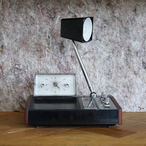 Vintage SYMPHONETTE Slumber Center LCR-500 Clock, AM FM Radio & Lamp. Made in Japan.