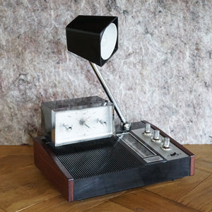 Vintage SYMPHONETTE Slumber Center LCR-500 Clock, AM FM Radio & Lamp. Made in Japan.