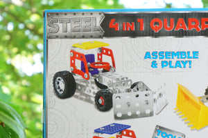 2018 ANKLE PLAY Steel 4-in-1 Quarry Team. Four Vehicle Assemble & Play Set. Designed in USA.