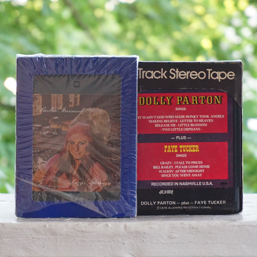 1970s Lot of 2 x 8-Track Stereo Tape Cartridges: Barbra Streisand, Dolly Parton plus Faye Tucker