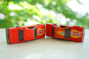 1981 Lot of 2 Vintage HOT WHEELS Frontrunnin' Fairmont 27 Fireball Jr. Cars. Made by Mattel, Inc.