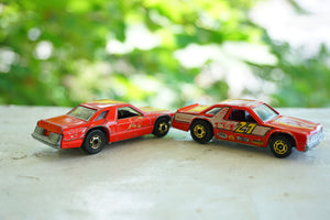 1981 Lot of 2 Vintage HOT WHEELS Frontrunnin' Fairmont 27 Fireball Jr. Cars. Made by Mattel, Inc.