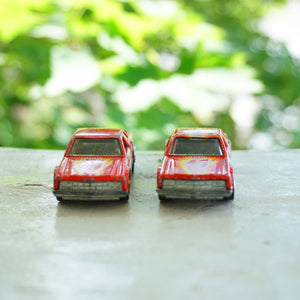 1981 Lot of 2 Vintage HOT WHEELS Frontrunnin' Fairmont 27 Fireball Jr. Cars. Made by Mattel, Inc.
