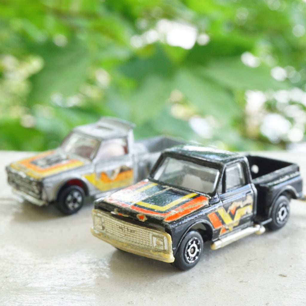 1970s Lot of 2 Vintage ZYLMEX Pickups. Fun Trucking Courier P353 & Chevy Stepside P338.