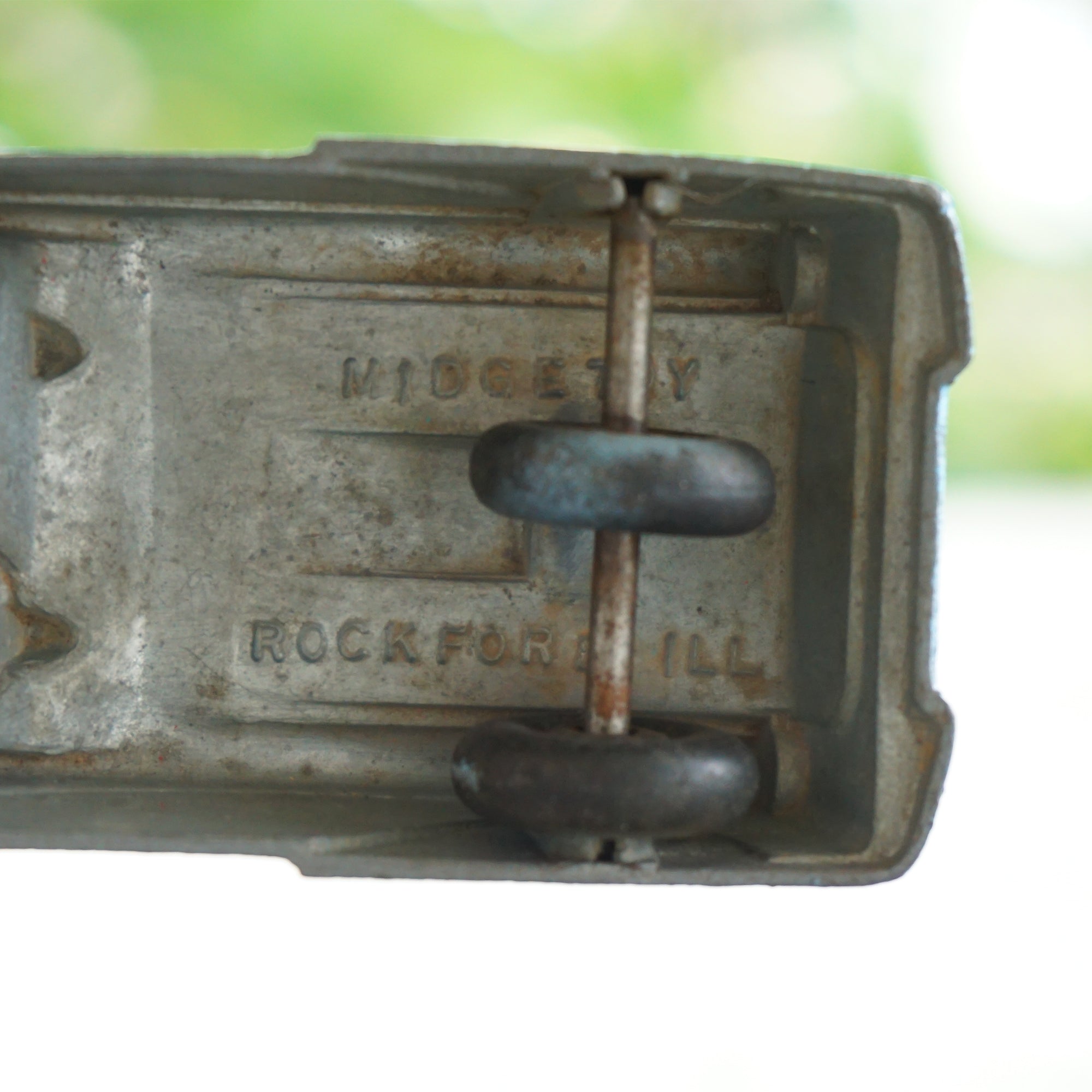 1950s Vintage Diecast MIDGETOY Sky Blue Toy Car. Made in Rockford, ILL, U.S.A.