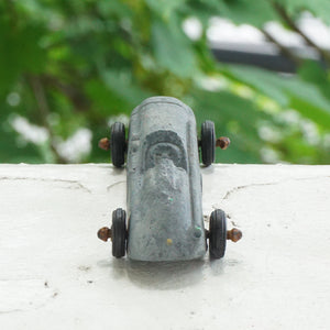 Vintage Diecast MIDGETOY Silver Old Toy Car. Made in Rockford, IL, U.S.A.