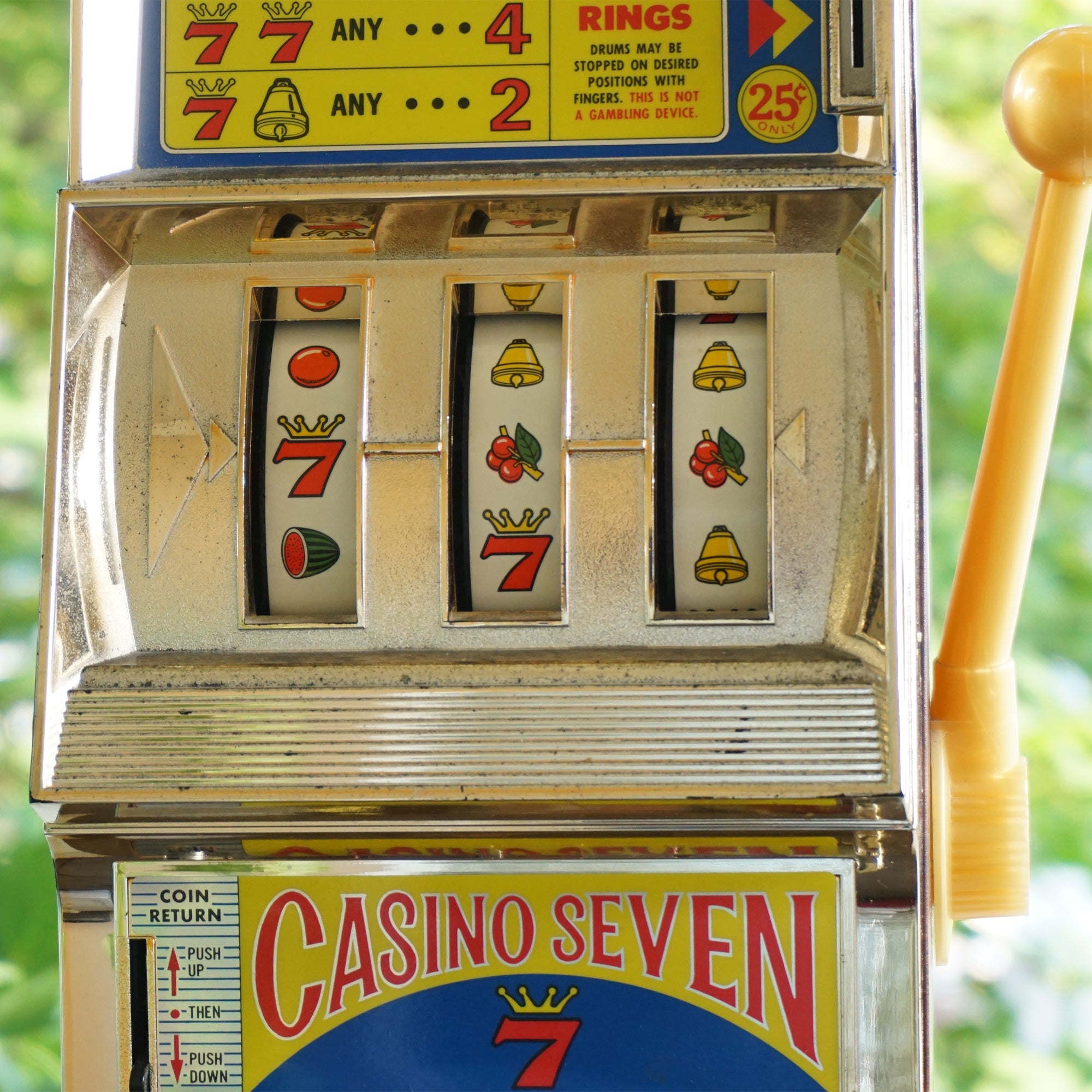 Vintage WACO Jackpot Casino Seven Real Action Slot Machine. Coin or Play Free. Made in Japan.