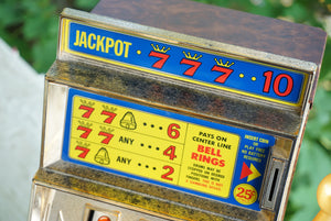 Vintage WACO Jackpot Casino Seven Real Action Slot Machine. Coin or Play Free. Made in Japan.