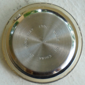 Vintage GODDINGER SILVER ART Nickel Silver Quartz Travel Clock. Kingsway Clock Face.