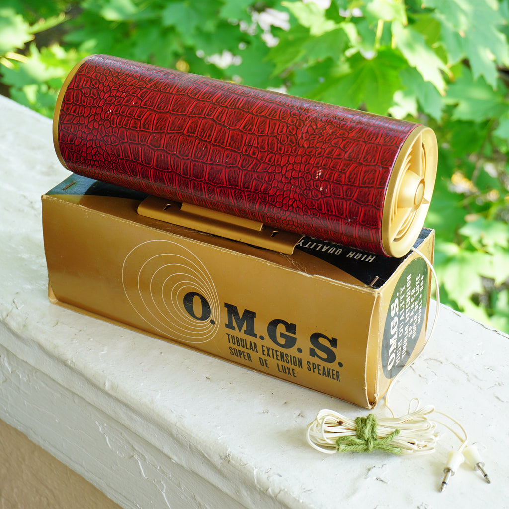 1962 Vintage O.M.G.S. Tubular Extension Speaker with Interchangeable Plugs. Model #564. Made in Japan.