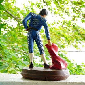 1973 Vintage L. HANEY Large Ceramic Matador Statue. Hand Painted Bullfighter, Spanish Decor.