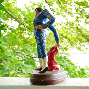 1973 Vintage L. HANEY Large Ceramic Matador Statue. Hand Painted Bullfighter, Spanish Decor.