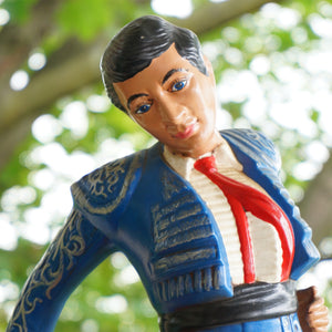 1973 Vintage L. HANEY Large Ceramic Matador Statue. Hand Painted Bullfighter, Spanish Decor.