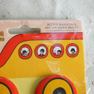 2009 THE BEATLES Yellow Submarine 4 Button Badge Pack: Lennon, McCartney, Harrison, Starr. 1.5" each.