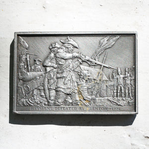 1976 Vintage American Revolution Bicentennial-Hessians Defeated at Trenton 1776. 200th Anniversary Fine Pewter Plaque. Issue No. 2.