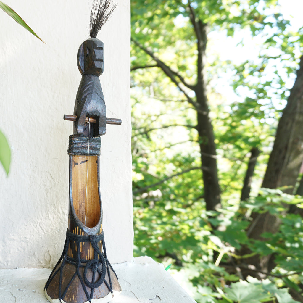 Vintage ST. KITTS Indigenous Musical Instrument with Real Leather Drum Part and String. Nice Gift.