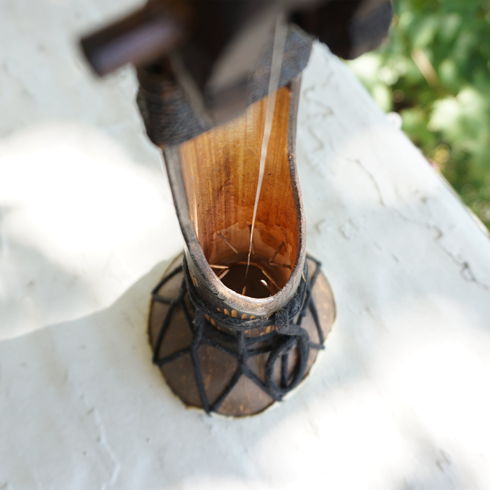 Vintage ST. KITTS Indigenous Musical Instrument with Real Leather Drum Part and String. Nice Gift.