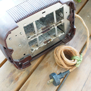 Mid-Century Vintage GENERAL ELECTRIC Bakelite 2 Slot Chrome Toaster Model: 159T77. Made in USA.