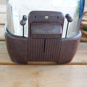 Mid-Century Vintage GENERAL ELECTRIC Bakelite 2 Slot Chrome Toaster Model: 159T77. Made in USA.