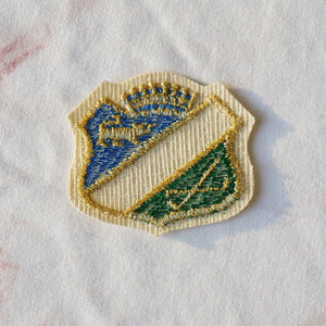 1980s Vintage 2.25" Golf Tiger Crown Emblem Clothing Patch. Gold, Blue and Green Colors.