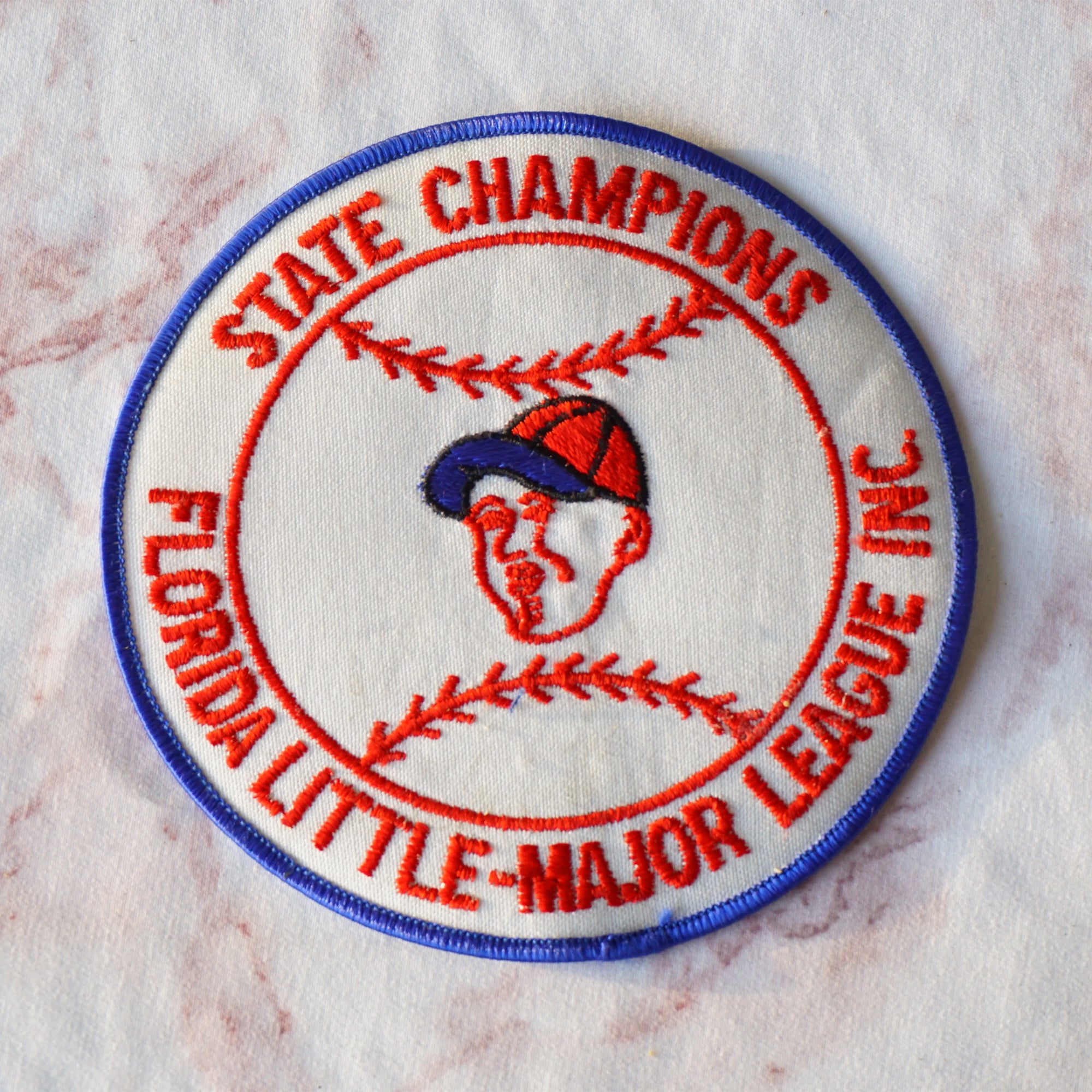 1980s Vintage 5" State Champions Florida Little-Major League Inc. Baseball Clothing Patch
